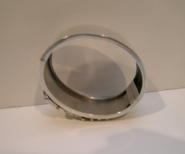 Dynamic Victorian Sterling Silver Buckle Bangle