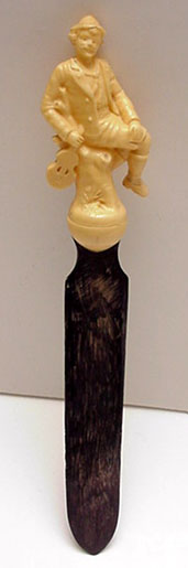 Celluloid Carved Violin Player Letter Opener