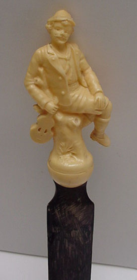 Celluloid Carved Violin Player Letter Opener
