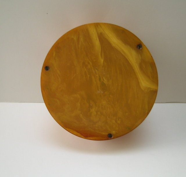 Bakelite Deco Ribbed Molasses Colored Box