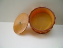 Bakelite Deco Ribbed Molasses Colored Box