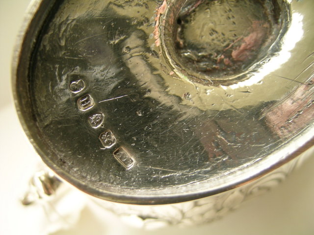 George III Sterliing Silver Chased Sauce Boat