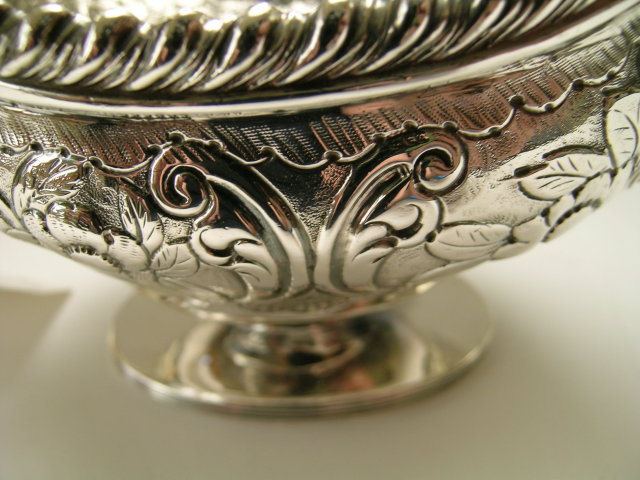 George III Sterliing Silver Chased Sauce Boat