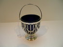 English Sterling silver Sugar Bowl with Blue