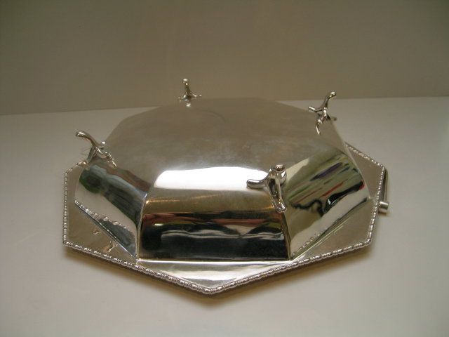 English Deco Silverplate Basket with Handle