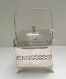 Victorian Silverplate and Glass Biscuit Box