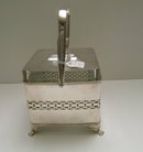 Victorian Silverplate and Glass Biscuit Box