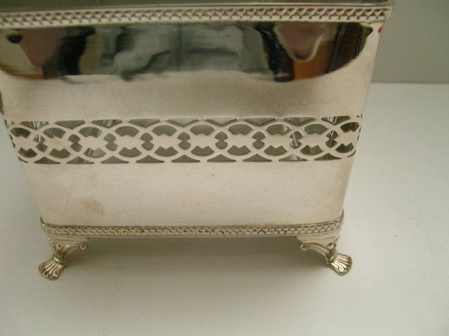 Victorian Silverplate and Glass Biscuit Box