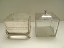 Victorian Silverplate and Glass Biscuit Box