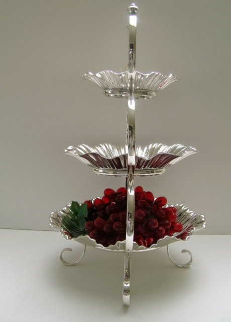 Victorian Silverplate 3 Tier Serving Bowls