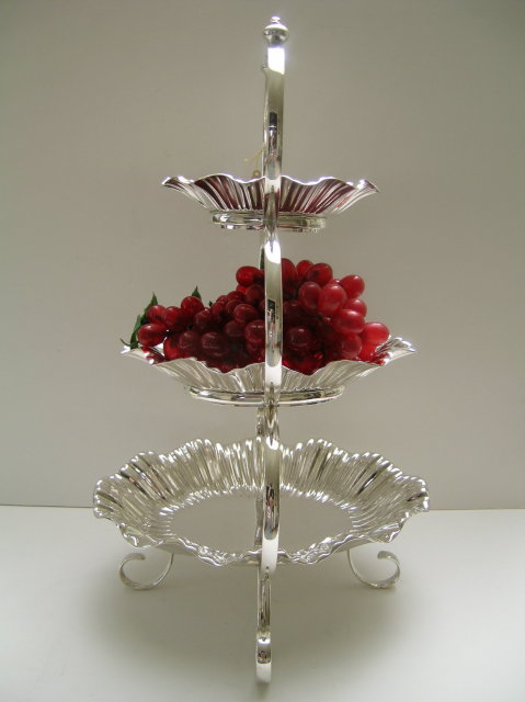 Victorian Silverplate 3 Tier Serving Bowls
