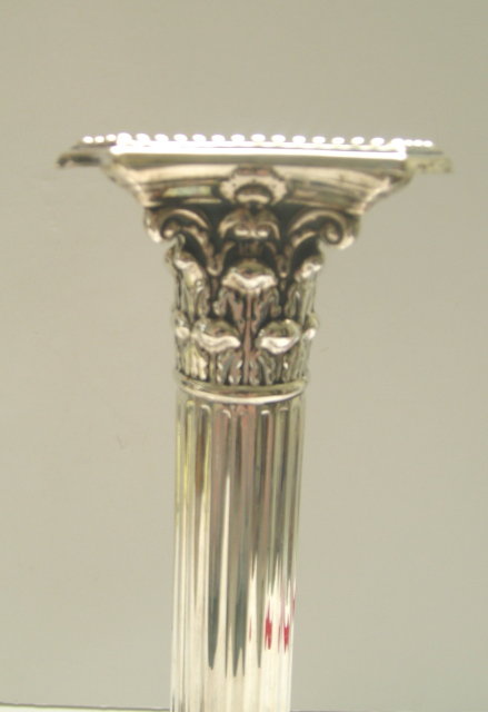 Sterling Silver Pair Corinthinan Pedestal