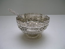 Sterling Silver Victorian Oval Bowl with Spoon