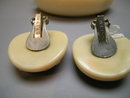 Lucite Weiss Hinged Rhinestone Bracelet / Earrings Set
