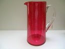 Victorian Cranberry Crackle Glass Pitcher