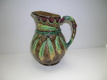 English Majolica Wheat Design Jug