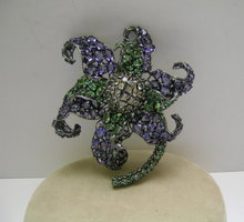 Beautiful Large Ameythist and Peridot Brooch