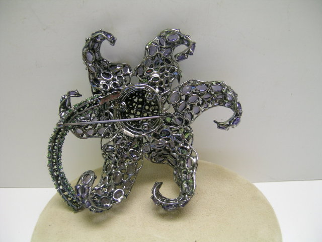 Beautiful Large Ameythist and Peridot Brooch