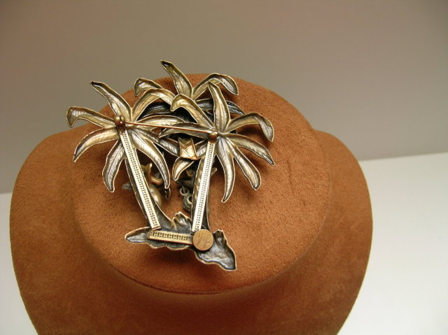 Joseff Palm Trees and Angel Brooch