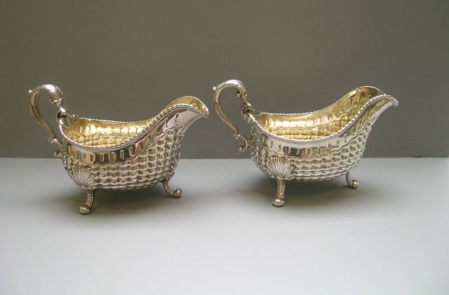 Sterling Silver Georgian Pair of Sauce Boats