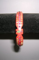 Celluloid Pearlized Pink Bangle with Hot Pink &