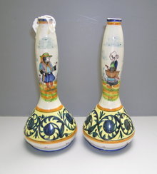 Quimper Pair of Bud Vases