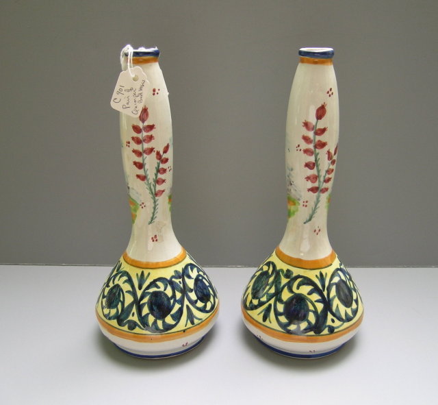 Quimper Pair of Bud Vases