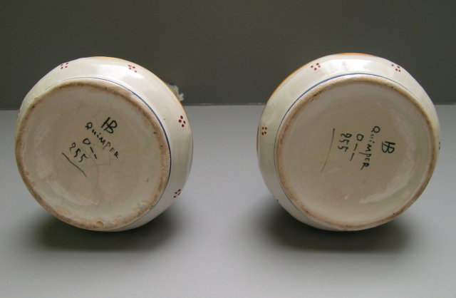 Quimper Pair of Bud Vases