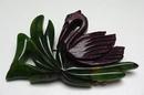 Bakelite and wood vintage swan brooch