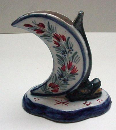 Quimper Crescent Shaped Vase
