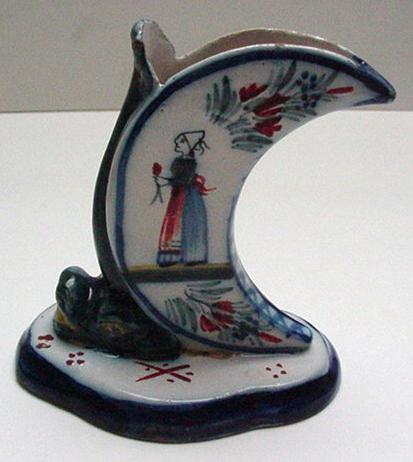 Quimper Crescent Shaped Vase