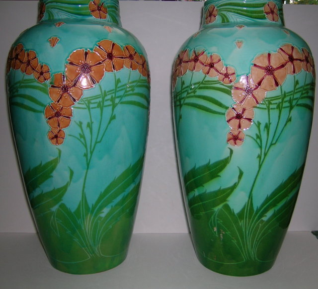 Pair of Minton English China Secessionist Vases