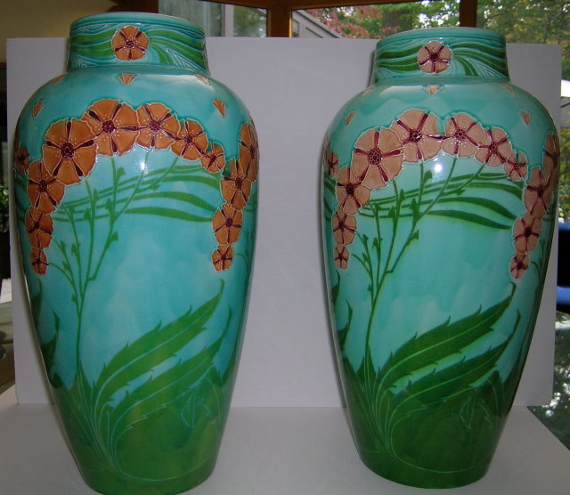 Pair of Minton English China Secessionist Vases