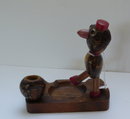 Bakelite & Wood Ashtray & Match Holder