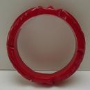 Bakelite Vintage Carved Red Leaf Bracelet