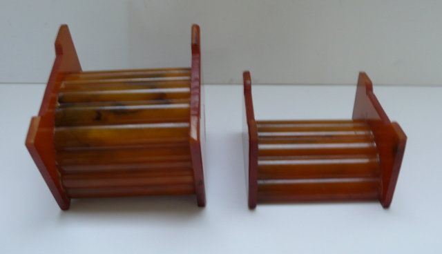 Bakelite Set Butterscotch Vanity Boxes