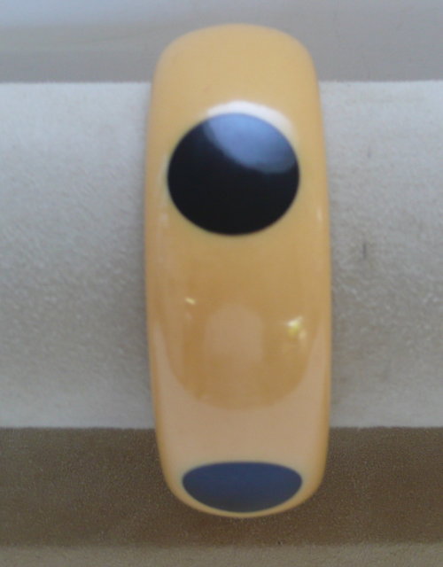 Bakelite Vintage 6 Dot Black/Banana Bangle