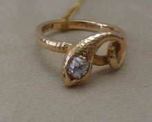 Victorian 18Ct Gold and Diamond Snake Ring