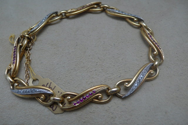 18 Ct. Gold Diamond and Ruby Bracelet