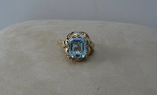 Art Nouveau 14 CT. Austrain Aquamarine Ring