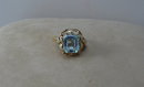 Art Nouveau 14 CT. Austrain Aquamarine Ring
