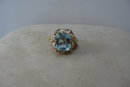 Art Nouveau 14 CT. Austrain Aquamarine Ring
