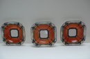 Shelley Orange Sunset & Trees Bowl & 6 small
