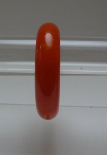 Bakelite Chunky Bright Orange Marbled Bangle