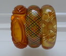 Bakelite Vintage Applejuice reverse Carved