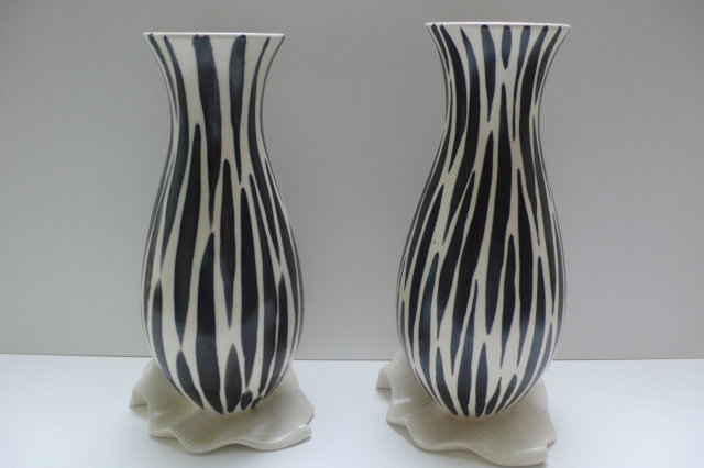Beswick Pair of Zebra Stripe Vases