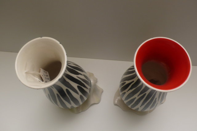 Beswick Pair of Zebra Stripe Vases