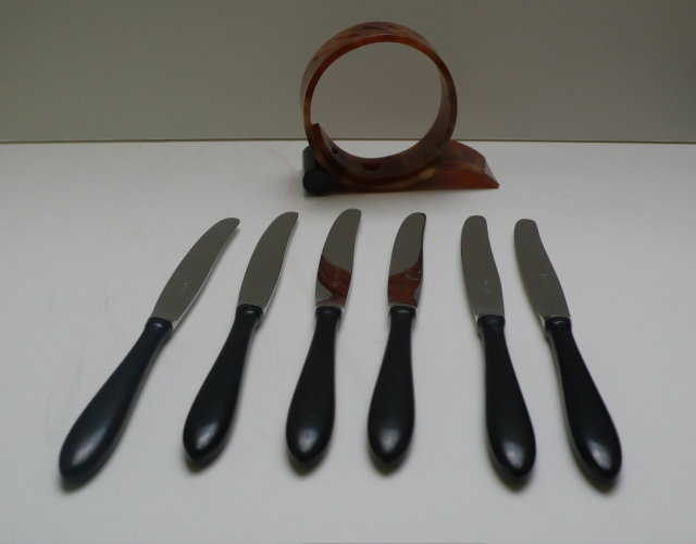 Bakelite Deco Knives and Stand