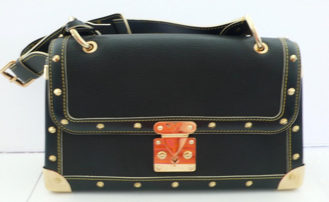 Luis Vuitton Black Studded Handbag