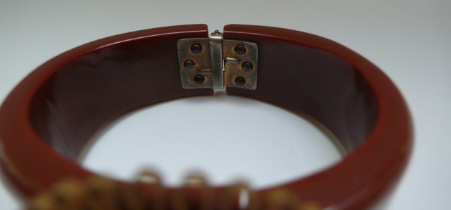 Bakelite Hinged Mayan Head Bangle